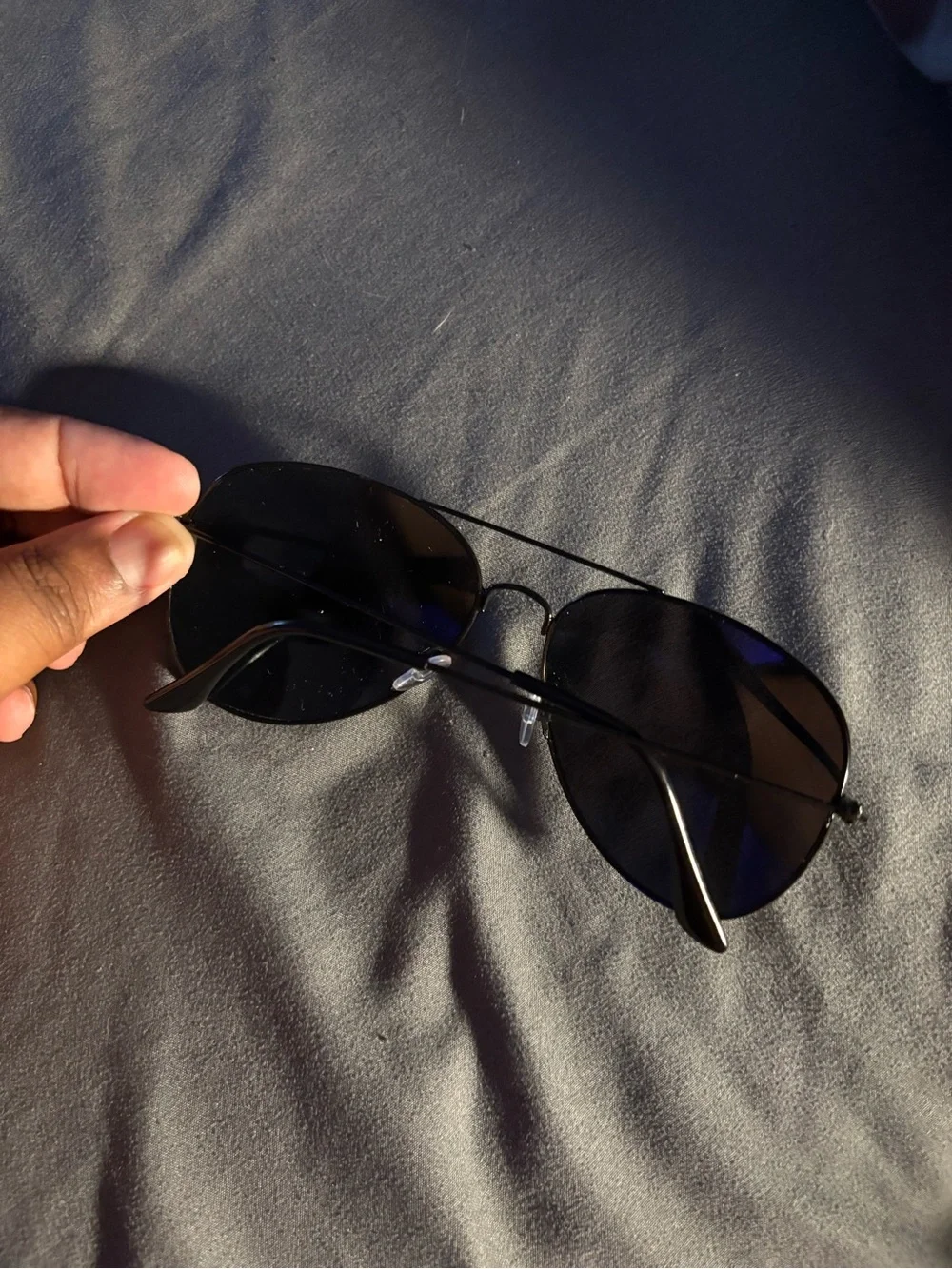 Black Aviator Sunglasses Metal Frame Dark Tinted Unisex Classic Pilot Style
